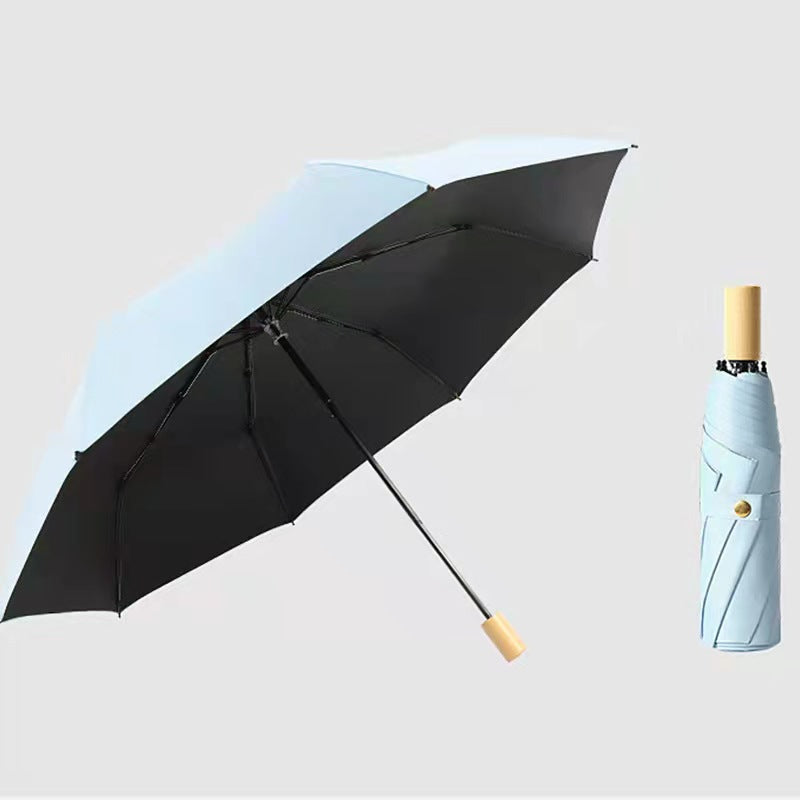 Damen Urbaner Faltbarer Regenschirm mit Holzgriff Karnz