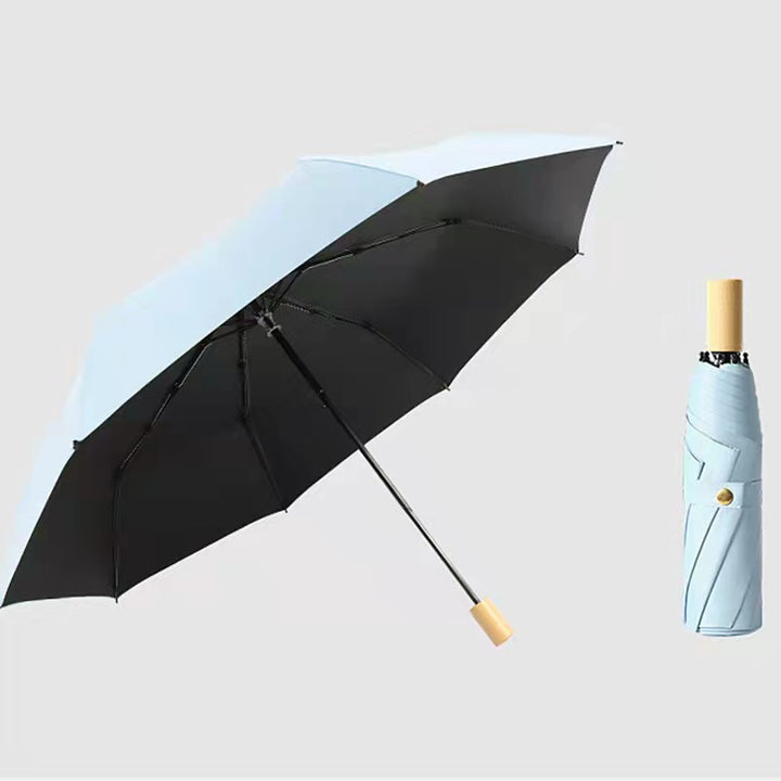 Damen Urbaner Faltbarer Regenschirm mit Holzgriff Karnz
