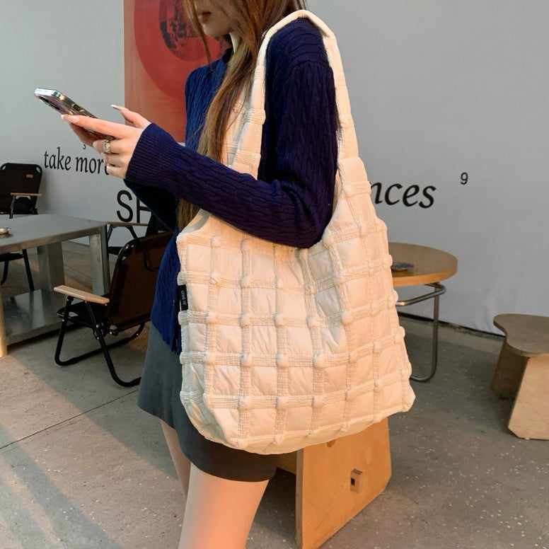 Gepolsterte weiche Stoff-Schultertasche