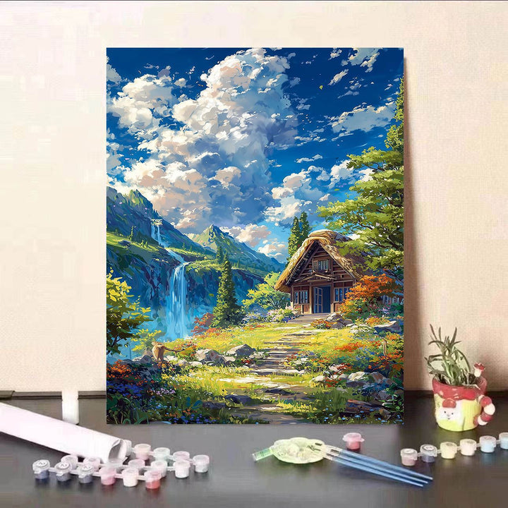 Scenic Waterfall Canvas Kunstdruck Karnz