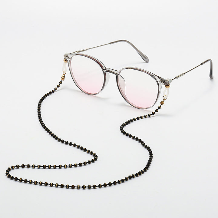 Modische Katzenaugenbrille mit Perlenkette Karnz