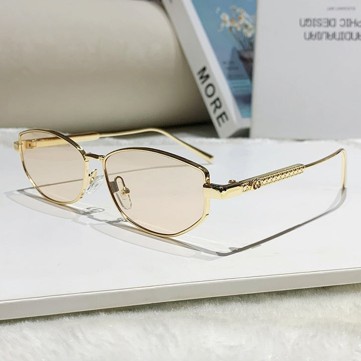 Damen elegante Sonnenbrille mit funkelndem Metallrahmen Karnz