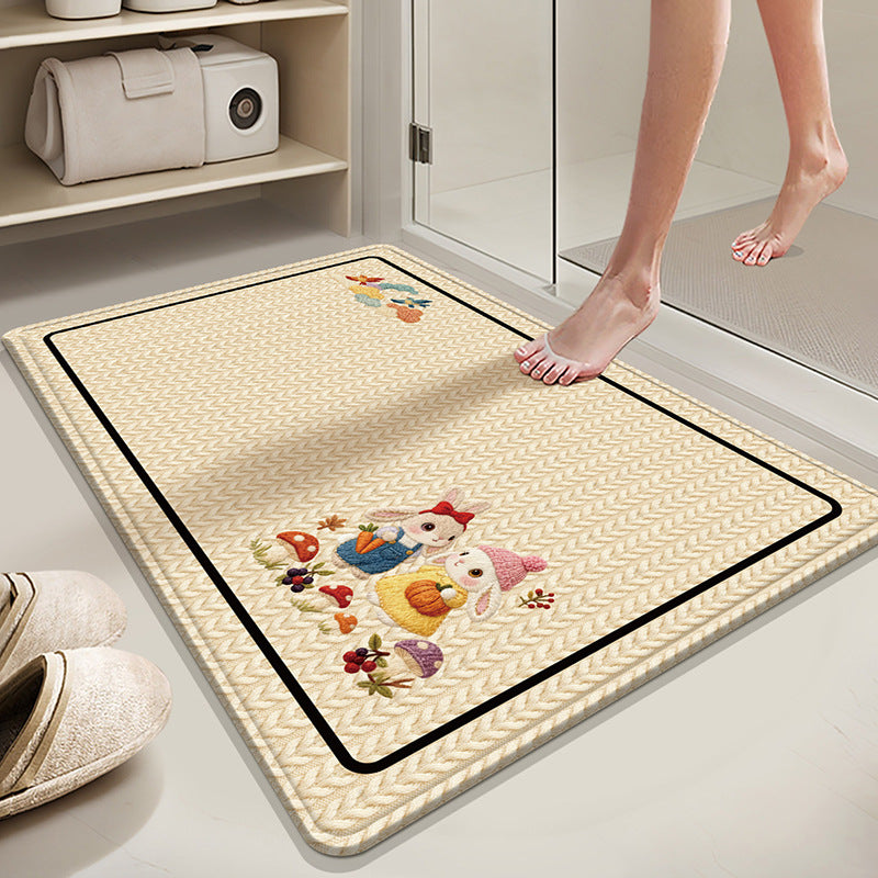 Absorbierende rutschfeste Badematte mit Wintermotiv