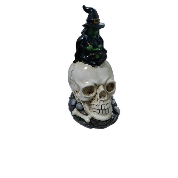 Gruselige Hexen-Kopf Statue Karnz