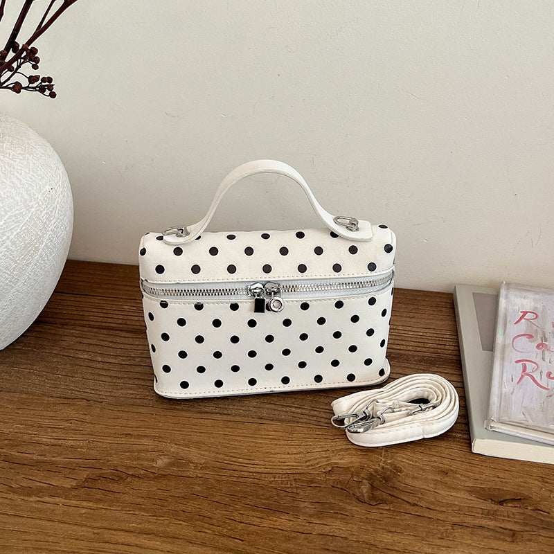 Strukturierte Polka Dot Handtasche