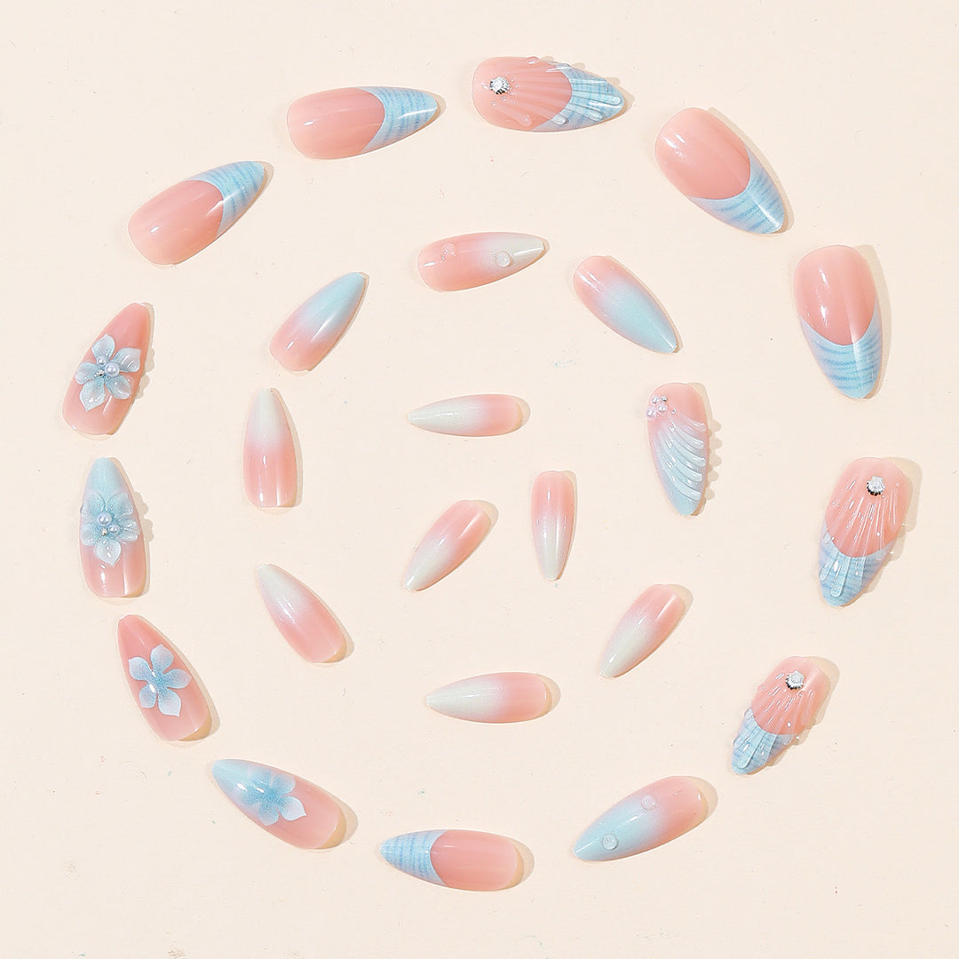 Blumen Skulptierte Acryl Nagelkunst Verlängerungen Karnz