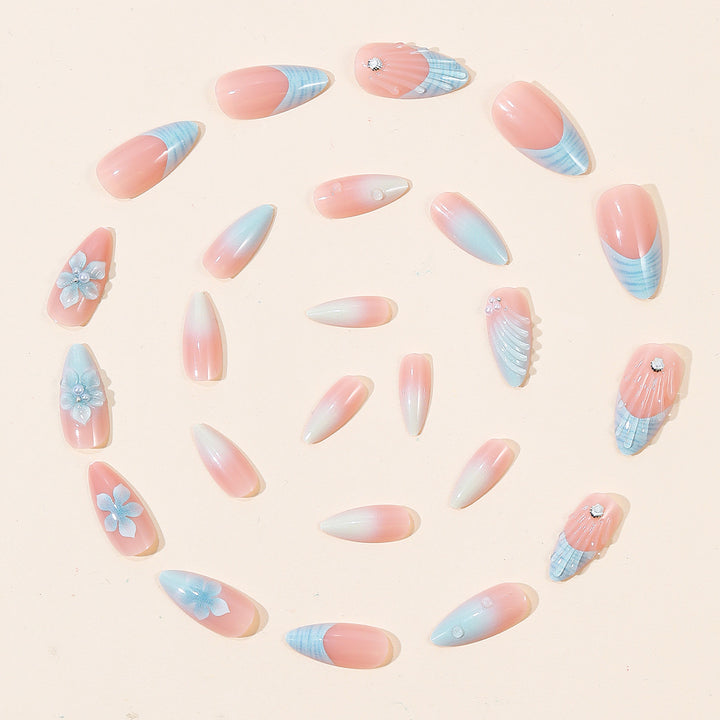 Blumen Skulptierte Acryl Nagelkunst Verlängerungen Karnz