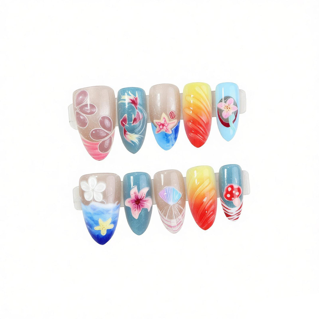 Künstlerisches Küsten-Nageldesign Karnz