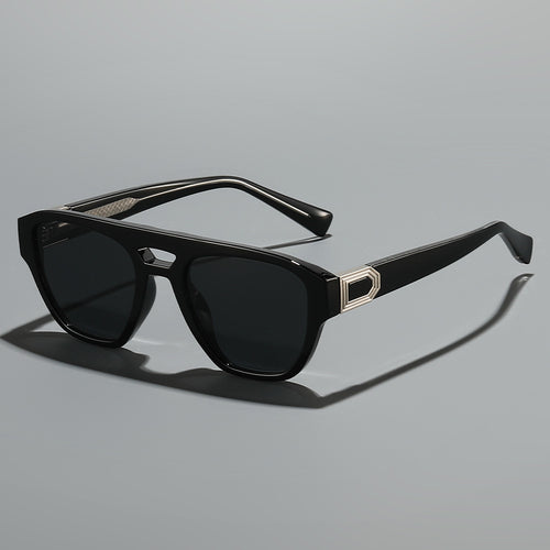 Damen Designer-Sonnenbrille mit modernem, kantigem Rahmen und Farbverlauf Karnz