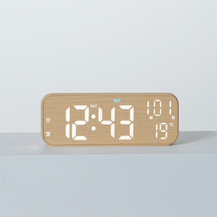 Digitaler Holz-Led Wecker mit Temperatur- und Kalenderfunktion Karnz