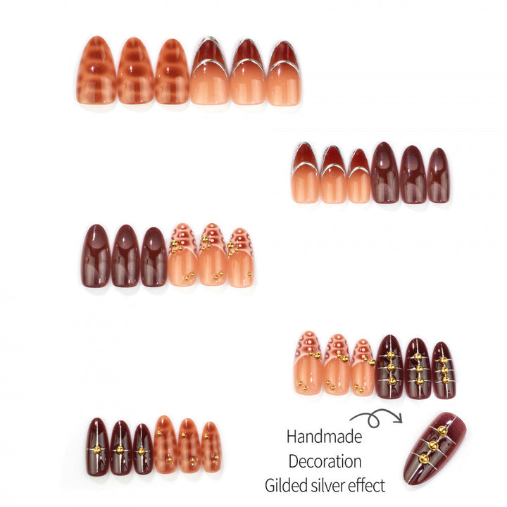 Künstlerisches Glossy Press-On Nagelset