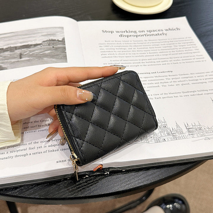 Gepolsterte zippered kompakte Brieftasche