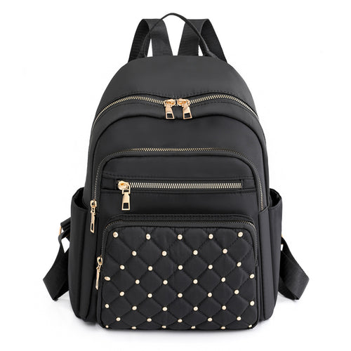 Quilted Rucksack mit dekorativen Nieten Karnz