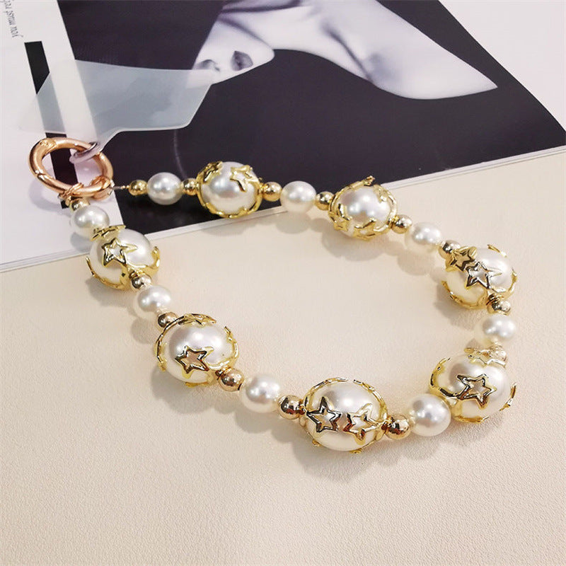 Elegante Stern-Akzent Perlenkette Karnz