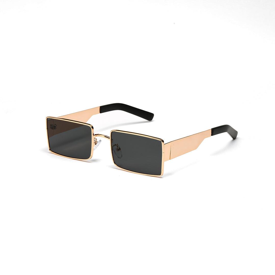 Damen stilvolle rechteckige Sonnenbrille mit modernem Metallgestell Karnz