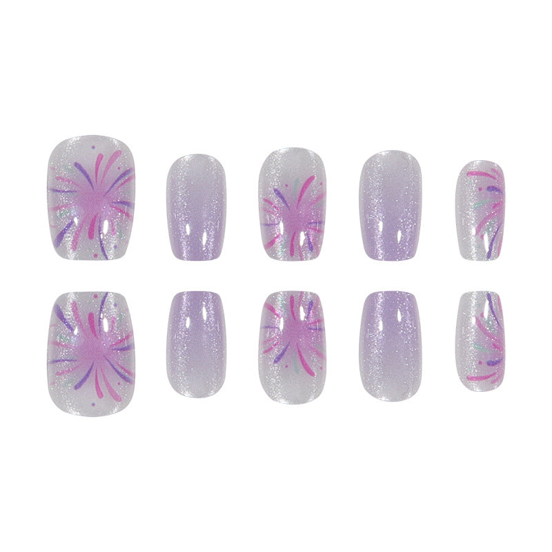 Florale Lange Stiletto Press-On Nägel Karnz