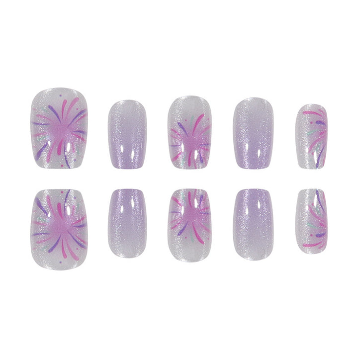 Florale Lange Stiletto Press-On Nägel Karnz