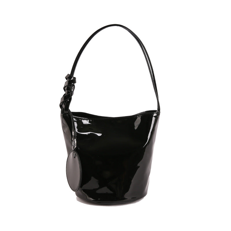 WoChic Patente Leder Eimer Tasche Karnz