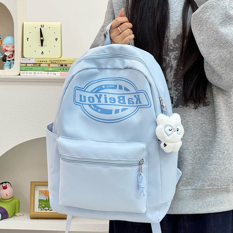 Trendige lässige Rucksack mit Plüsch-Schlüsselanhänger Karnz