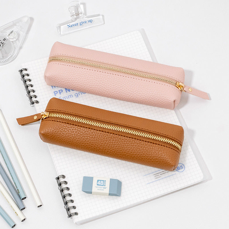 Premium Leder Reißverschluss Bleistift Etui Karnz