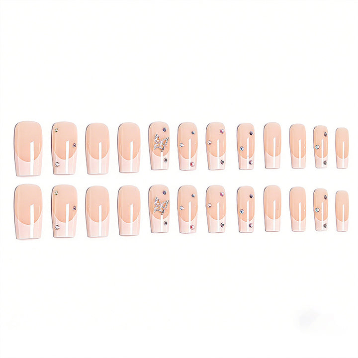 Kunstvolle Nagelset mit Schmetterlingsverzierung Karnz