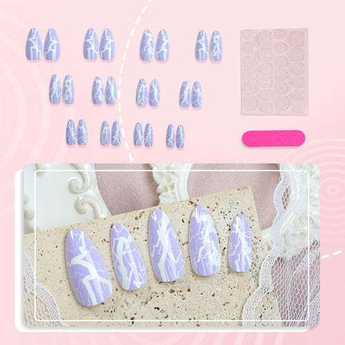 Künstlerisches Press-On Nagelkunst-Set mit Blitzdesign Karnz