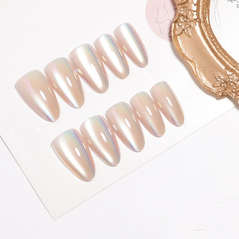 Iridescent Glossy Press-On Nail Set Karnz