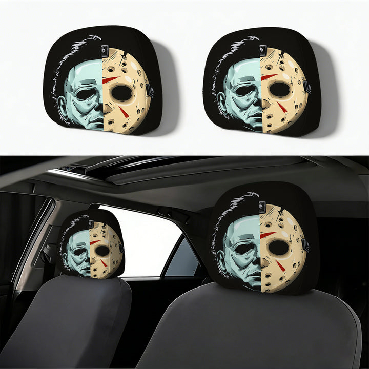 Auto-Kopfstützenbezug mit Retro-Horror-Motiv