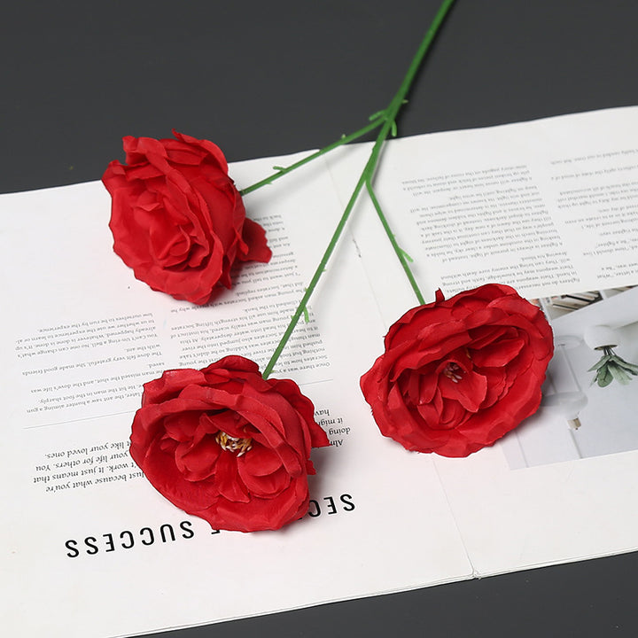 Elegante Seidenblume mit Stiel für die Wohnkultur dekorieren