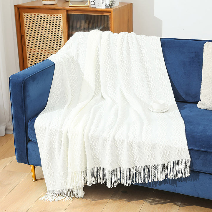 Gemütliche gestrickte Wurfdecke