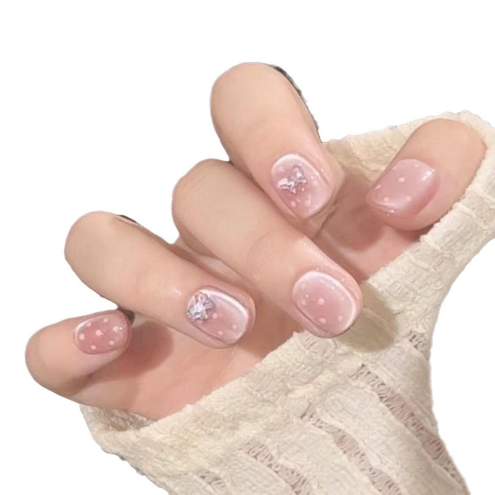 Künstlerisches Blumen Press-On Nagelset mit Glitzerakzenten Karnz
