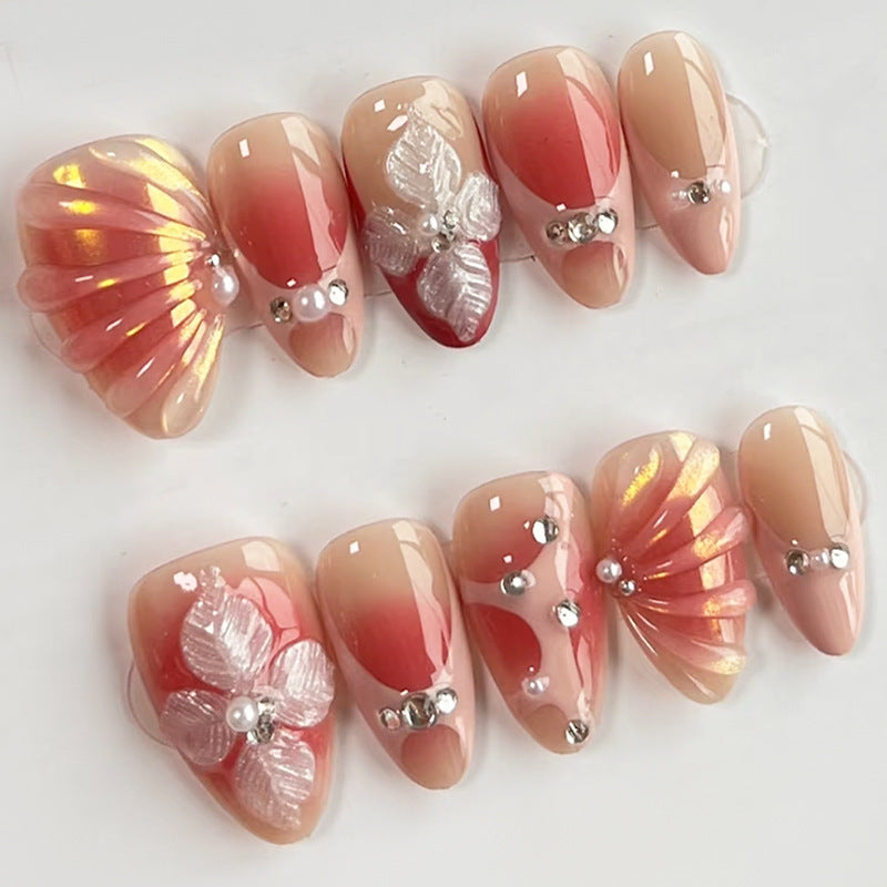 Press-On Nagelkunstset mit floralen und Juwelenakzenten Karnz