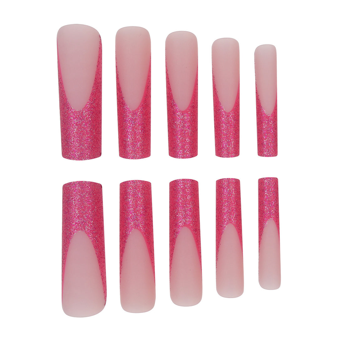 Glitter Stiletto Press-On Nägel Karnz