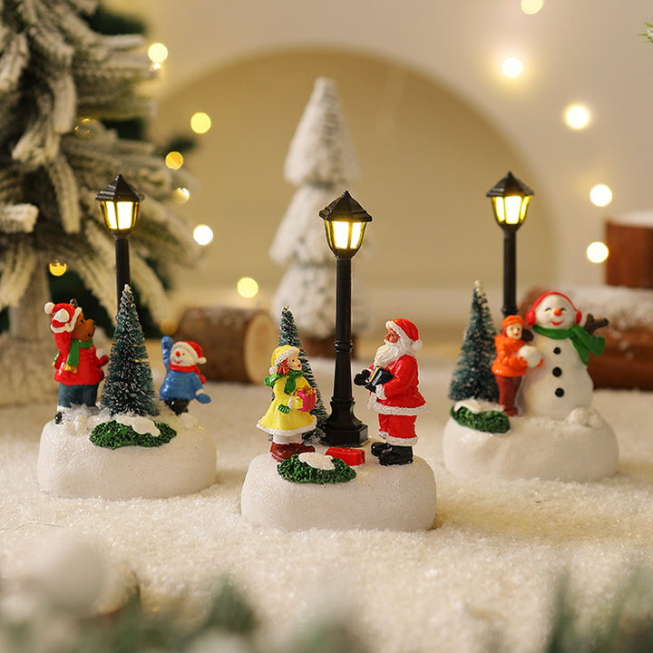 Beleuchtete Weihnachtsfigur mit Weihnachtsbaum Karnz
