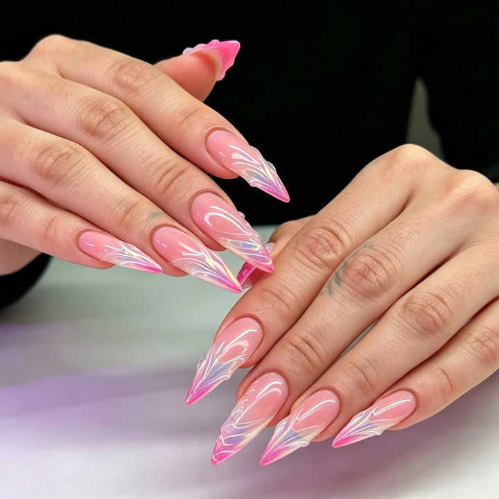 Künstlerisch Akzentuierte Stiletto Nagelverzierung Karnz