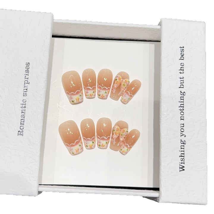 Künstliche Nagelspitzen mit Romantischen Blumendesigns Karnz