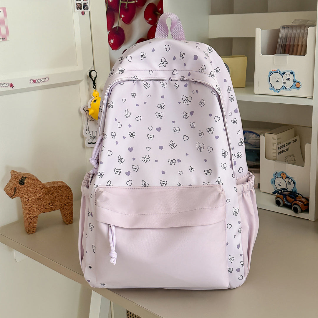 Verspielt Herz- und Schleifenmuster Rucksack