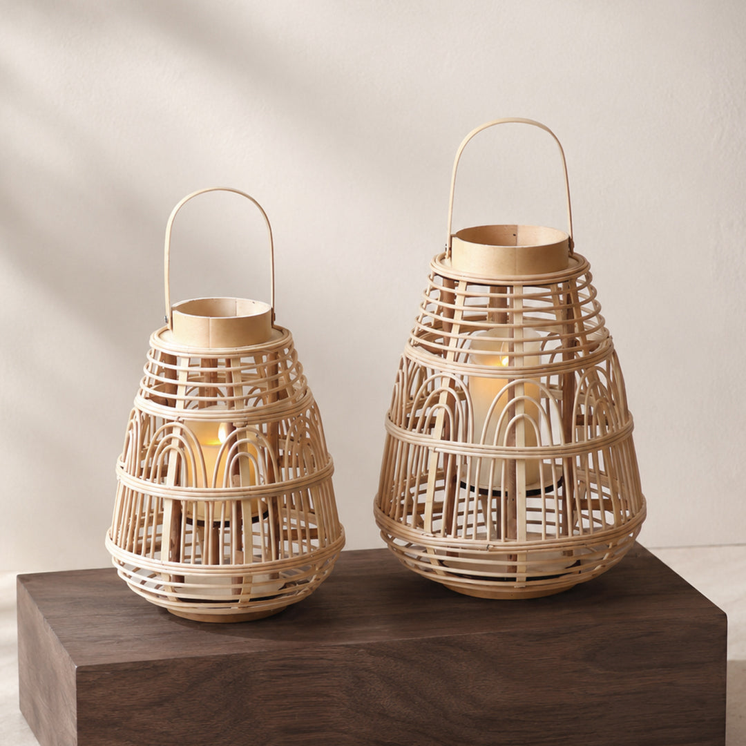 Rustikale Rattan-Laterne Karnz