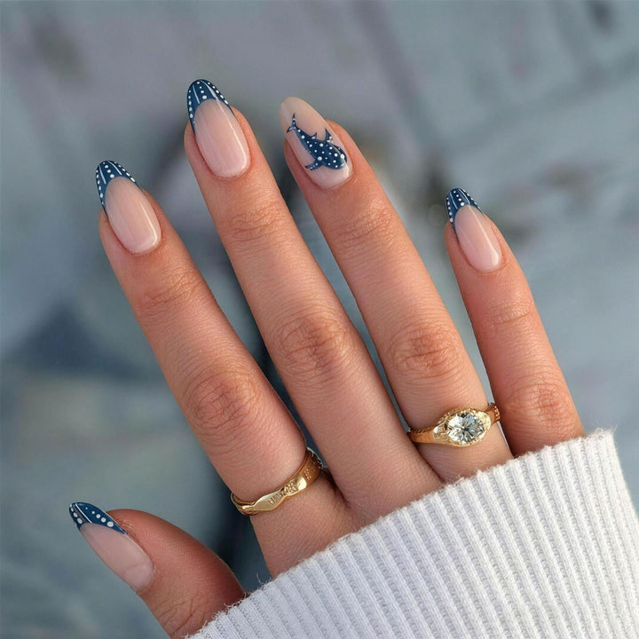 Künstlerisches Delfin-Themen Press-On Nagelkunst Set Karnz