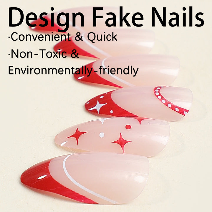 Kreatives Kunstnagelset mit glamourösen Akzenten und variierenden Designs Karnz