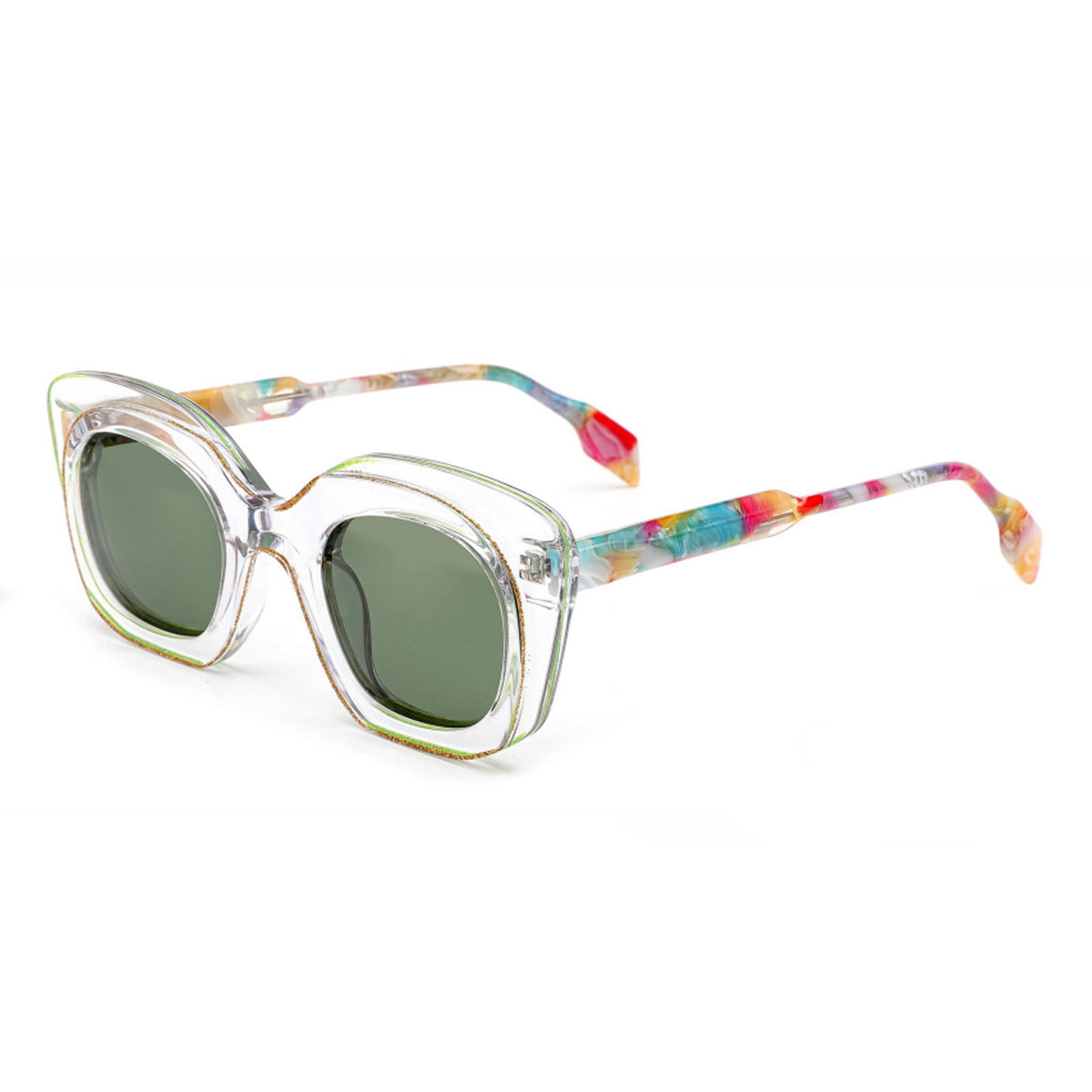 Damen Sonnenbrille mit breitem, modernem Rahmen Karnz