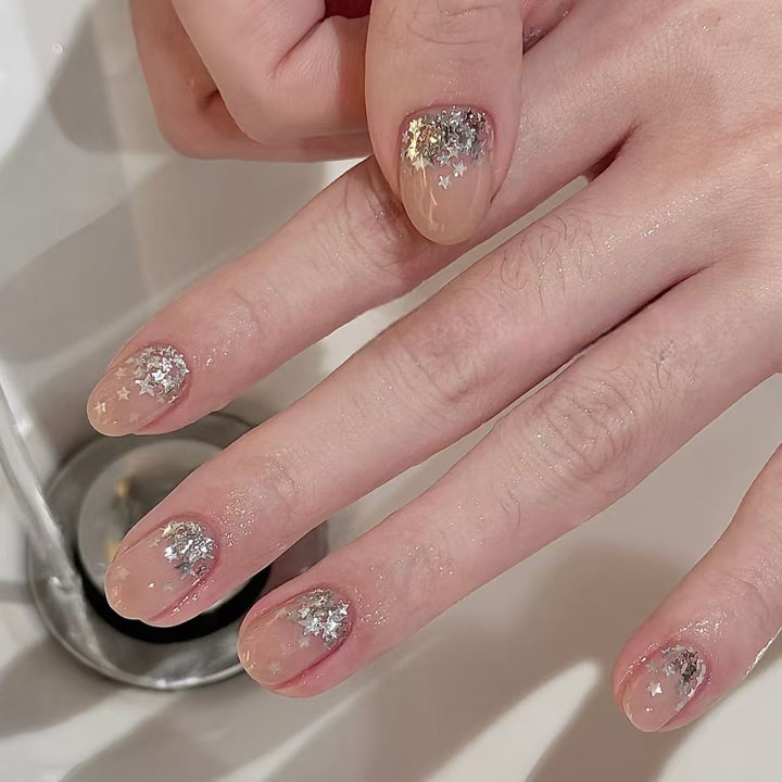 Glitzernde Sternnail Art