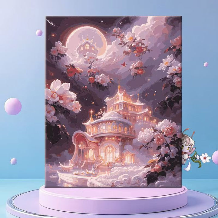 Verspielt Florale Fantasie Leinwand Wanddekoration Karnz