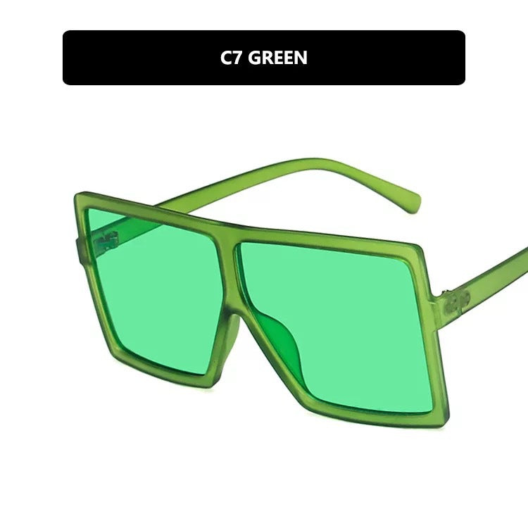Damen moderne oversized Sonnenbrille mit transparentem Rahmen und stilvollen Gläsern Karnz