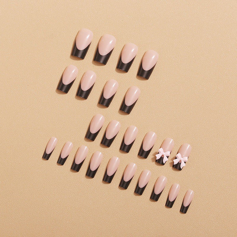 Künstliche Nagelspitzen mit Schleifen-Design Karnz