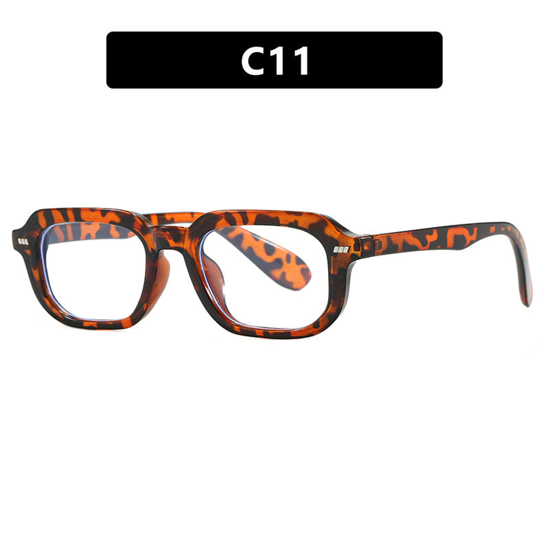 Damen quadratische Sonnenbrille mit hochglänzendem transparentem Rahmen und polarisierenden Gläsern Karnz