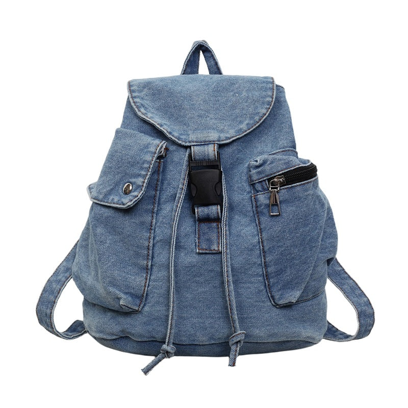 Lässiger Denim Kordelzug-Rucksack Karnz