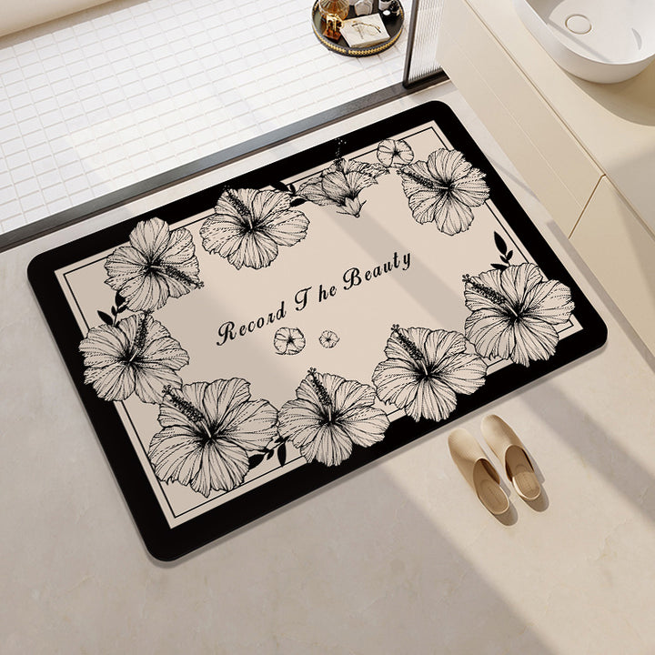 Florales Druck Badezimmermatte Karnz