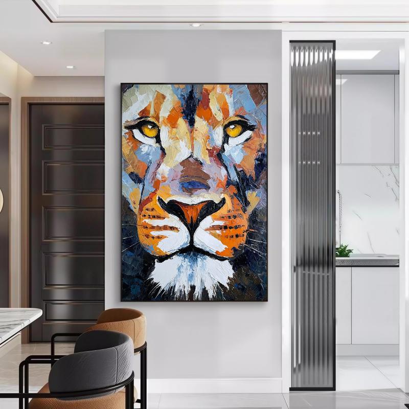 Löwenportrait-Leinwandkunst für Zuhause