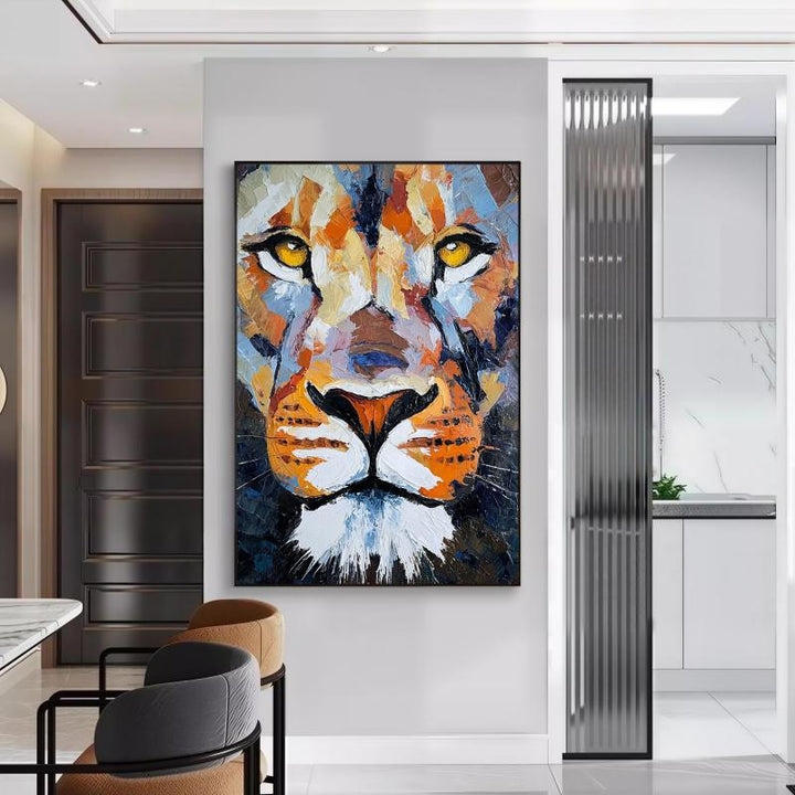 Löwenportrait-Leinwandkunst für Zuhause